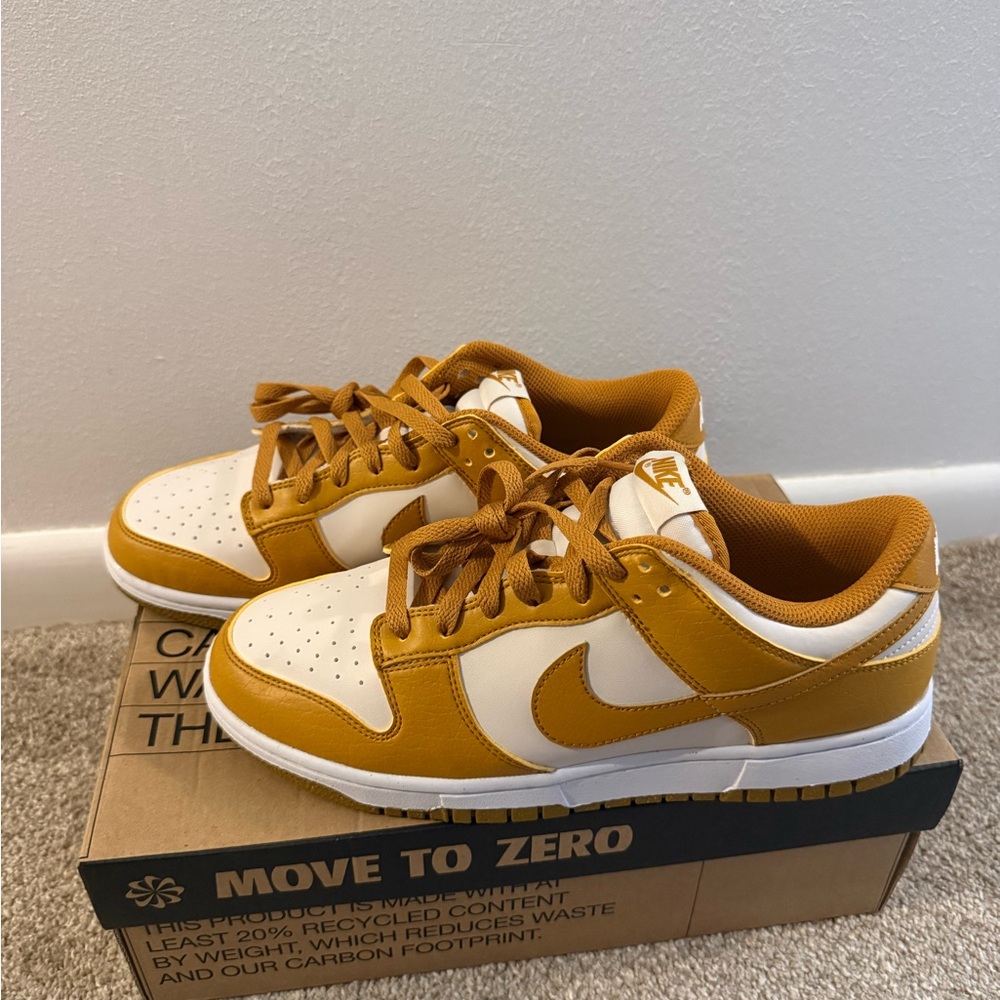 Nike Women’s Low-Top Sneakers in White and Mustard